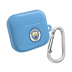 Manchester City FC AirPods protective case in sky blue with club crest and carabiner clip
