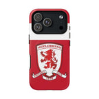Middlesbrough MagSafe iPhone case with red club crest and dual-layer protection