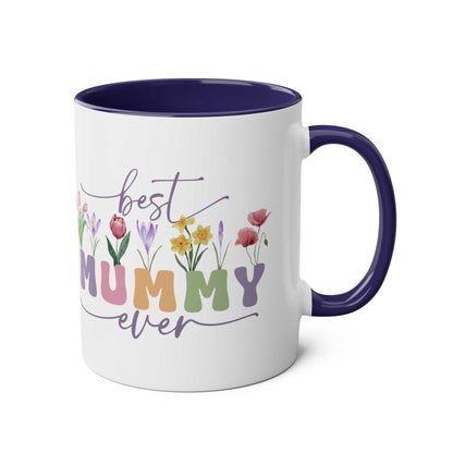 Best Mummy Ever Mothers Day gift mug with floral design and colorful text.