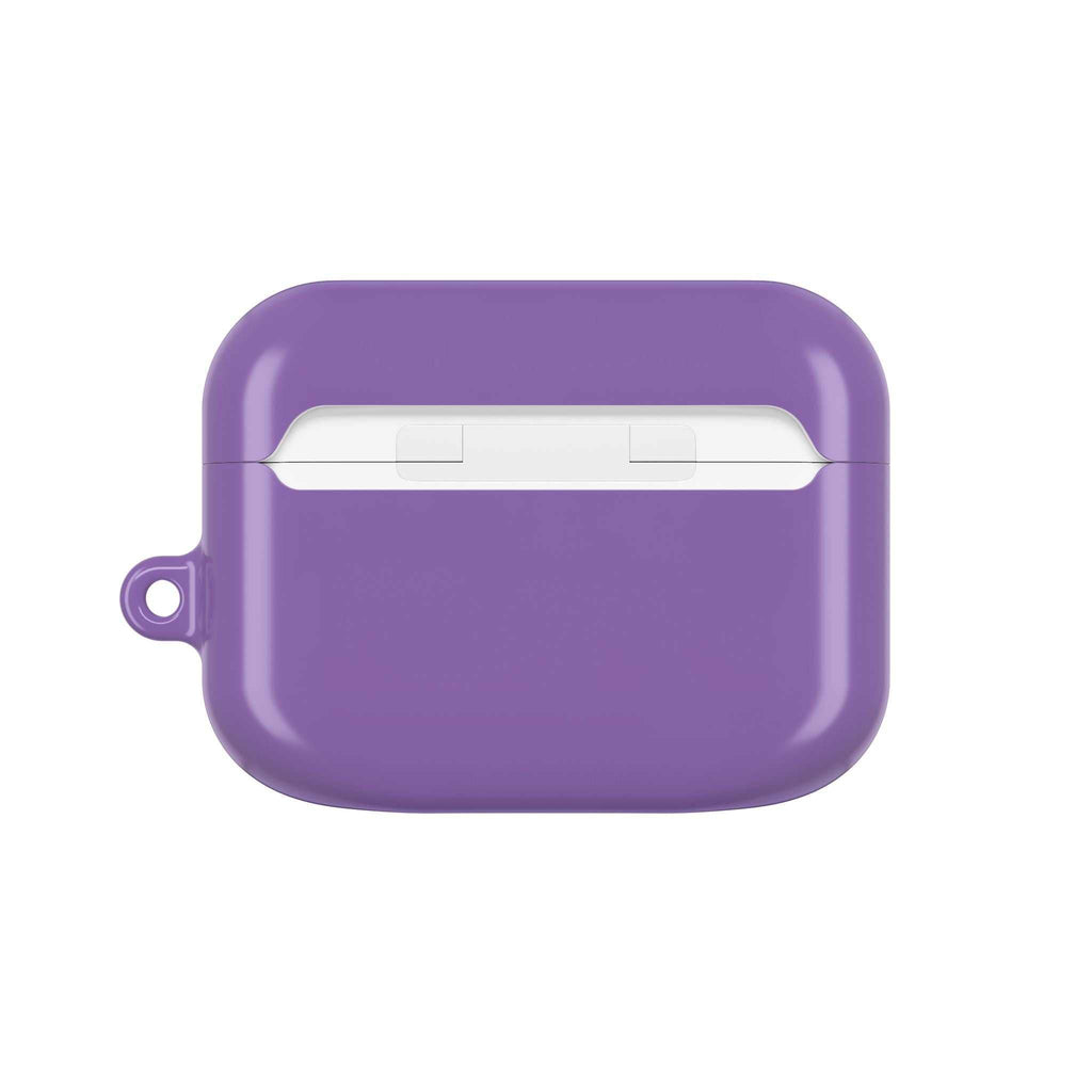 Purple hard shell protective case for Apple AirPods and AirPods Pro with glossy finish and lightweight design