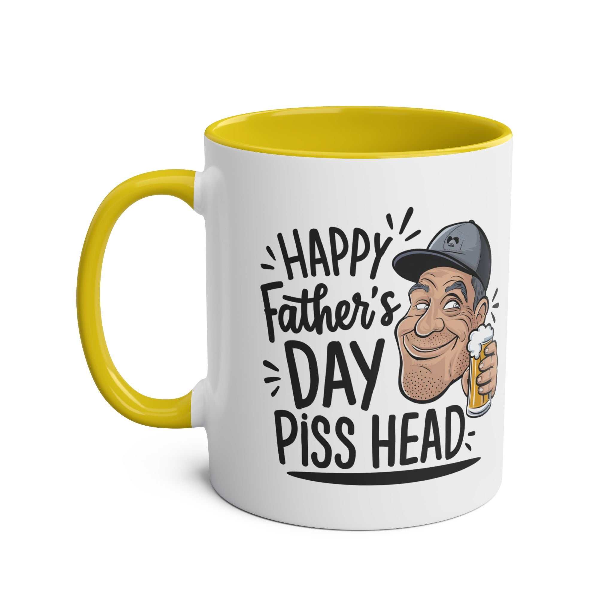 Fathers Day Gift Mug with fun design, available in 6 colors, 11oz ceramic, microwave and dishwasher safe.