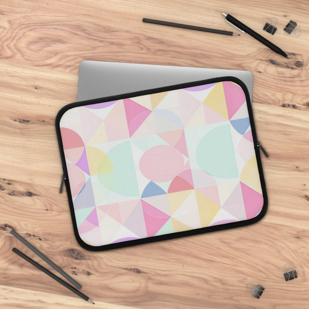 Pastel Geometric Print Laptop Sleeve