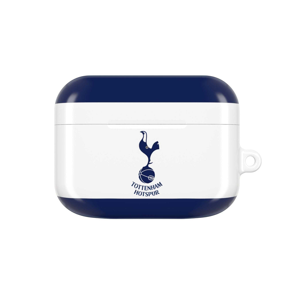 Tottenham FC AirPods protective case in white and navy with cockerel crest and glossy finish