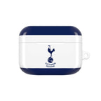 Tottenham FC AirPods protective case in white and navy with cockerel crest and glossy finish