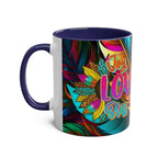 LGBTQ+ Pride Mug with colorful rainbow design and inspiring message, ceramic, 11oz, microwave and dishwasher safe.