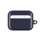 deep blue AirPods protective case with glossy finish and durable hard shell design