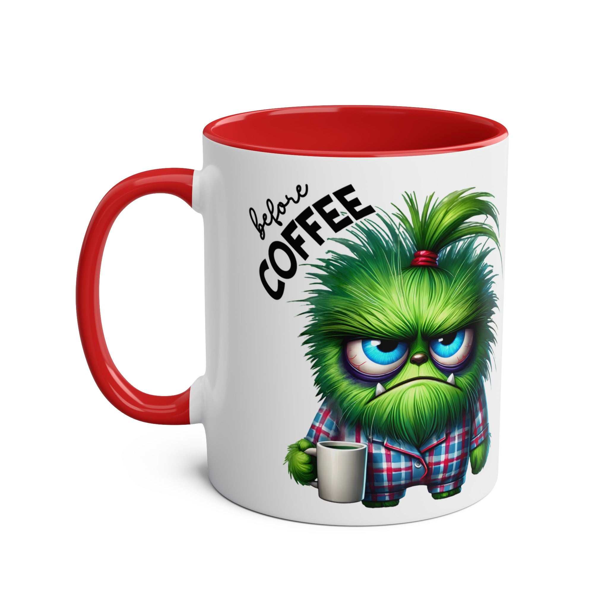 Fun Sarcastic Coffee Mug with sassy design and glossy finish, 11oz ceramic, red handle.