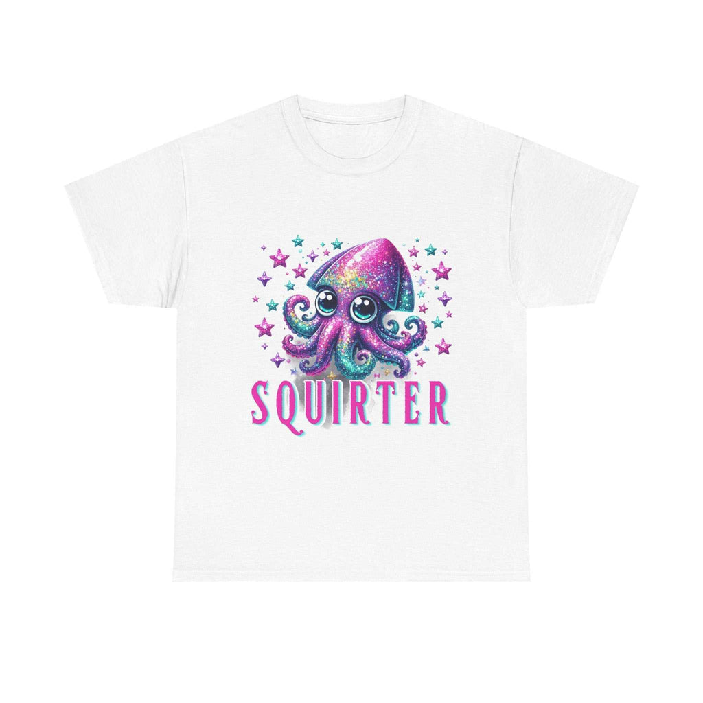 Squirter Fun Squid T-Shirt with cheeky squid graphic on soft 100% cotton fabric