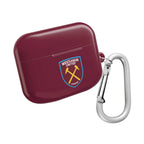 West Ham Utd FC AirPods Pro protective case with claret and blue colors and crossed hammers logo