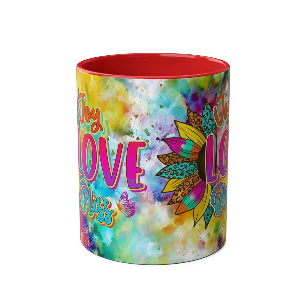 LGBTQ+ Pride Mug with vibrant rainbow design and glossy finish.