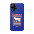 Ipswich Town MagSafe iPhone case with club crest, blue, dual-layer protection, and wireless charging compatible