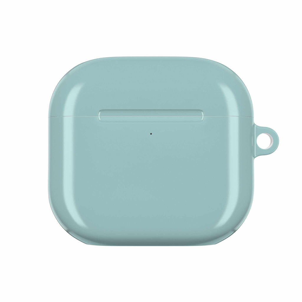 Teal green hard shell protective case for AirPods and AirPods Pro with glossy finish and slim design