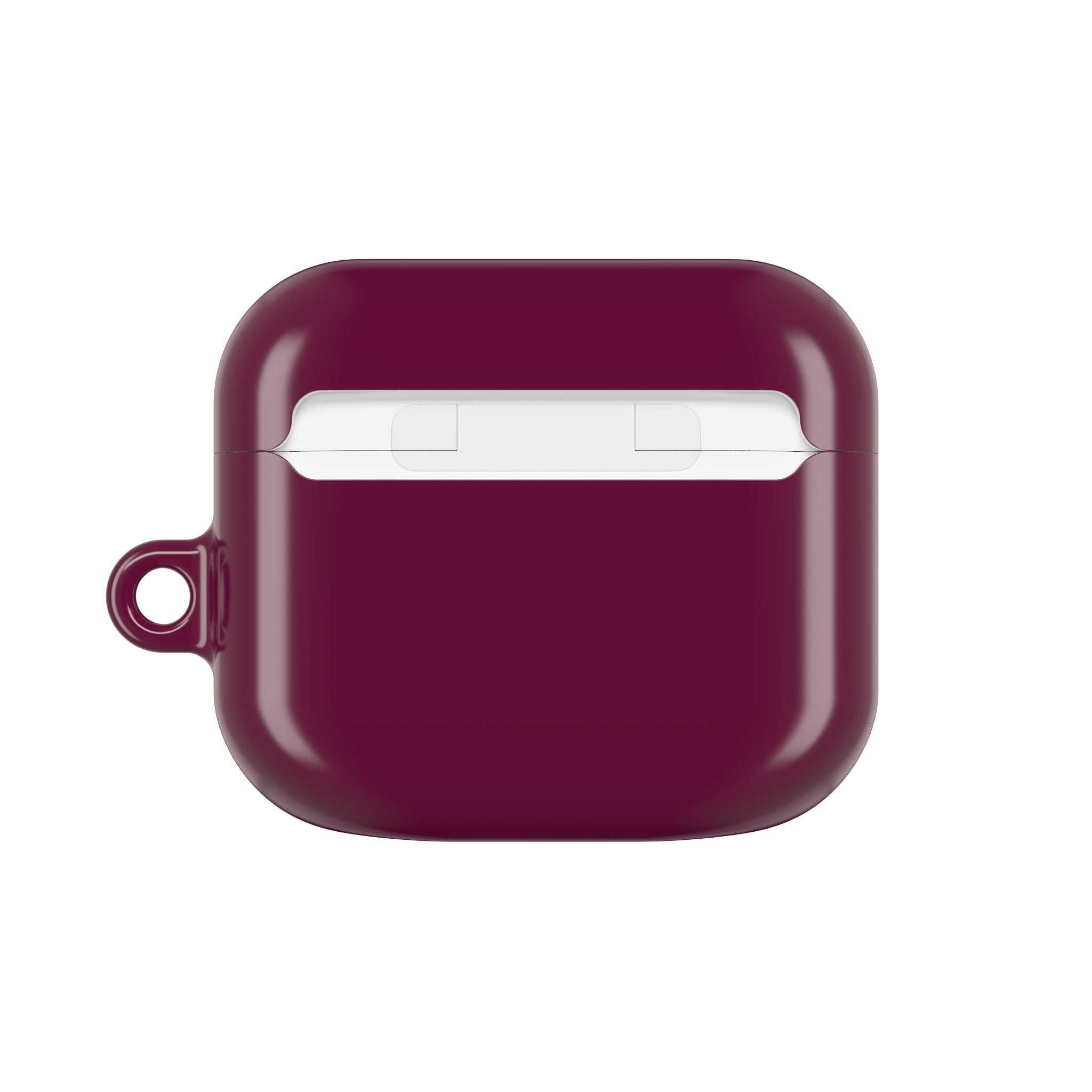 Aston Villa FC AirPods protective hard case in claret color with glossy finish and keyring hole