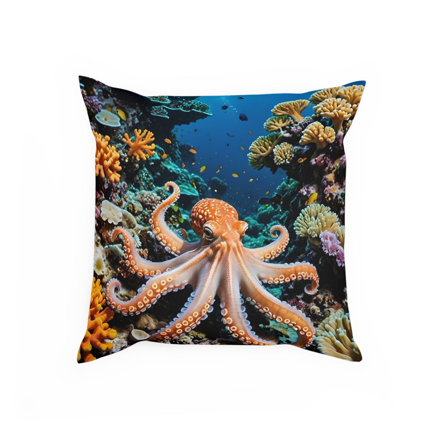 Octopus Cotton Drill Square Cushion