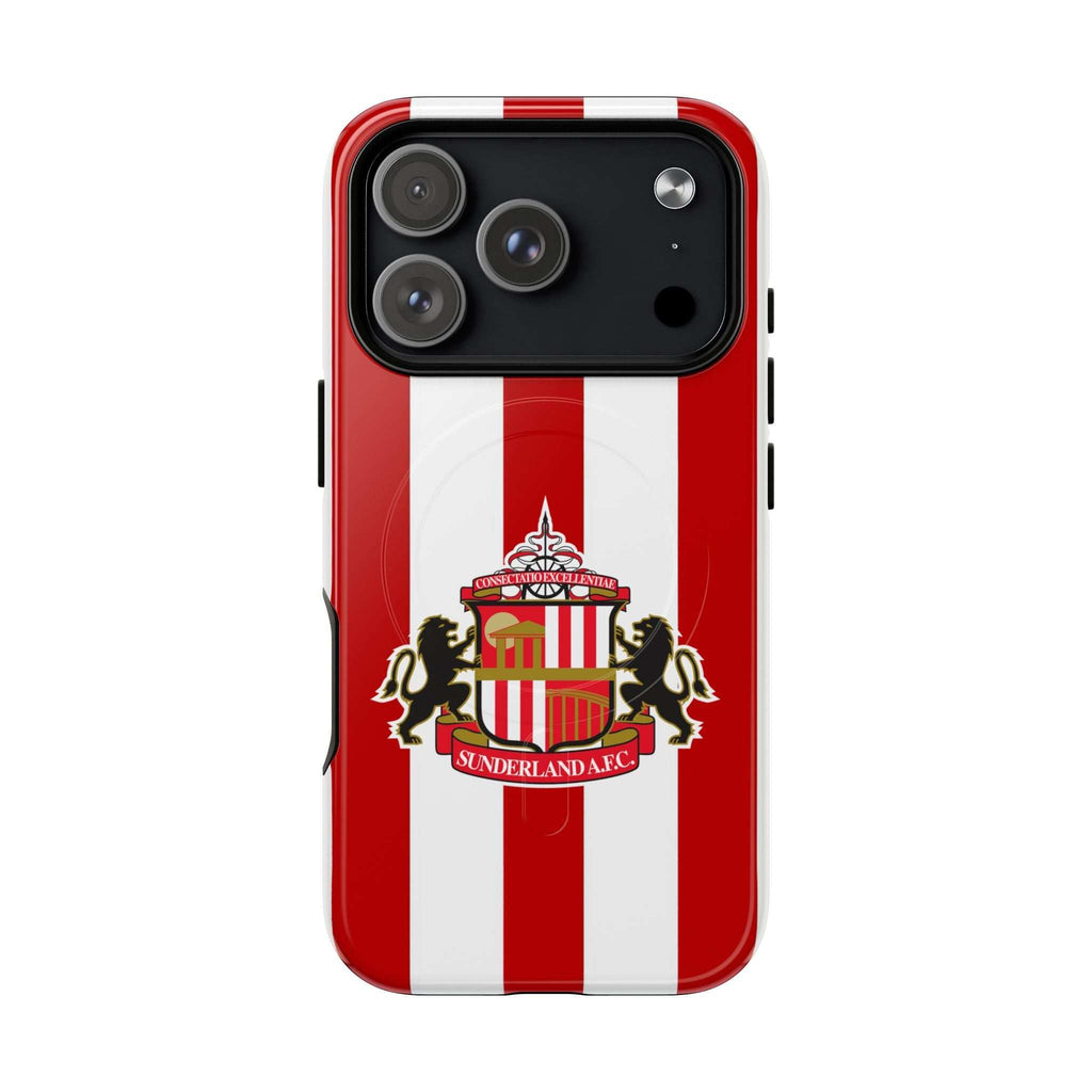 Sunderland FC MagSafe iPhone case with red and white colors and club-inspired crest