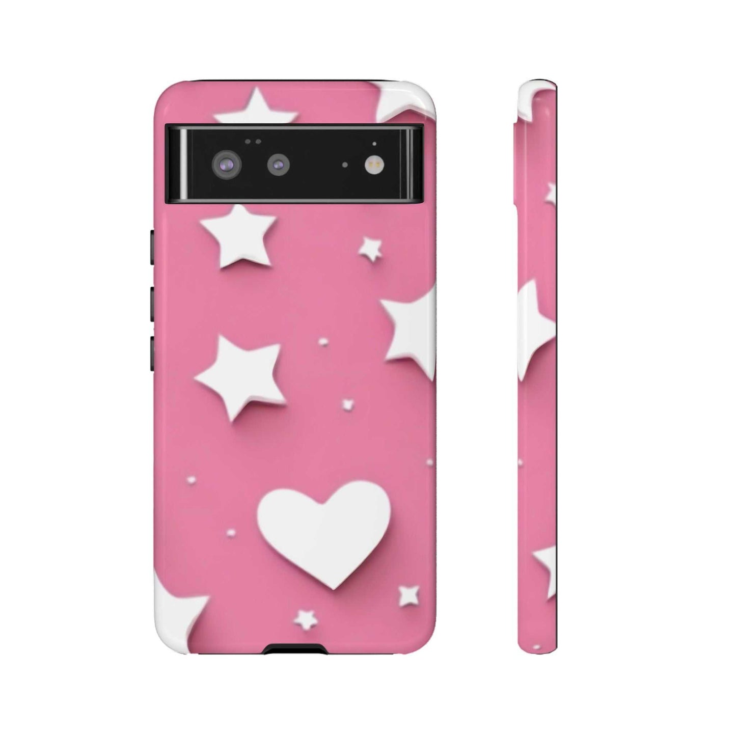 cute Hearts and stars Google Pixel Phone Case Designed By Littlebitz 