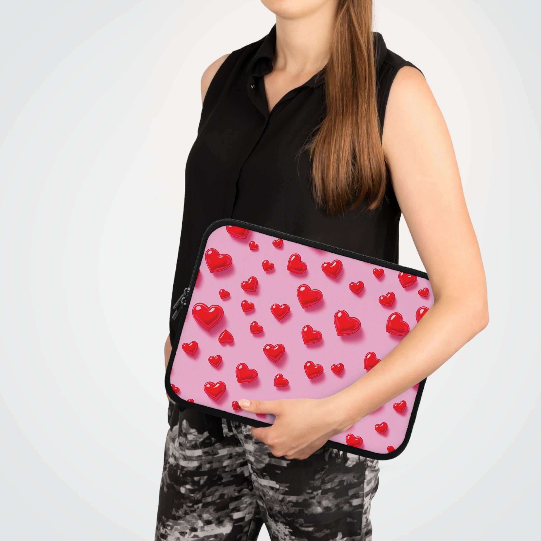 Pink Heart Laptop Sleeve