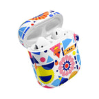 Bright geometric print protective case for AirPods and AirPods Pro with vibrant colors and durable hard shell