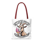 Cheeky Gobbler funny tote bag with colorful handles and durable spun polyester fabric