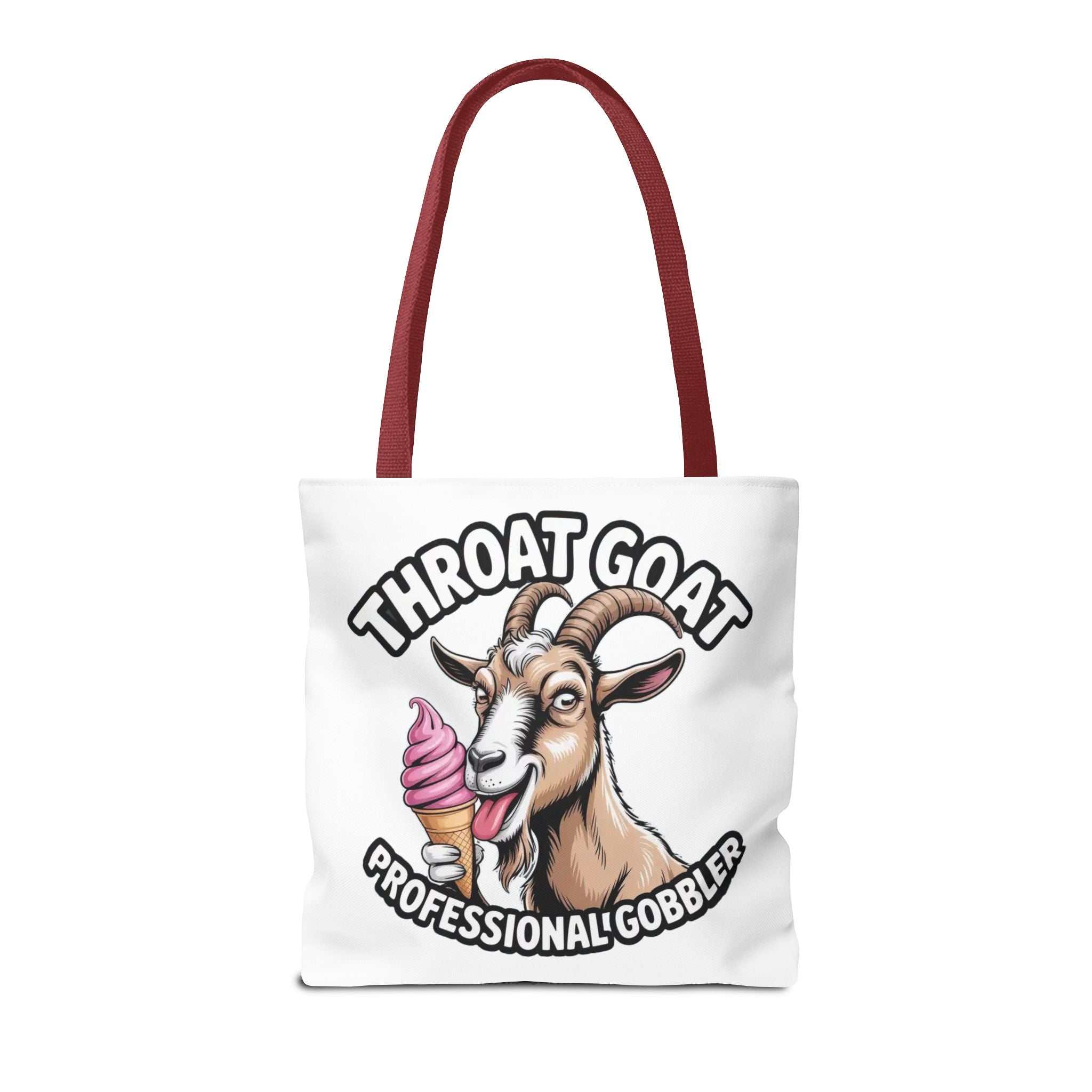 Cheeky Gobbler funny tote bag with colorful handles and durable spun polyester fabric