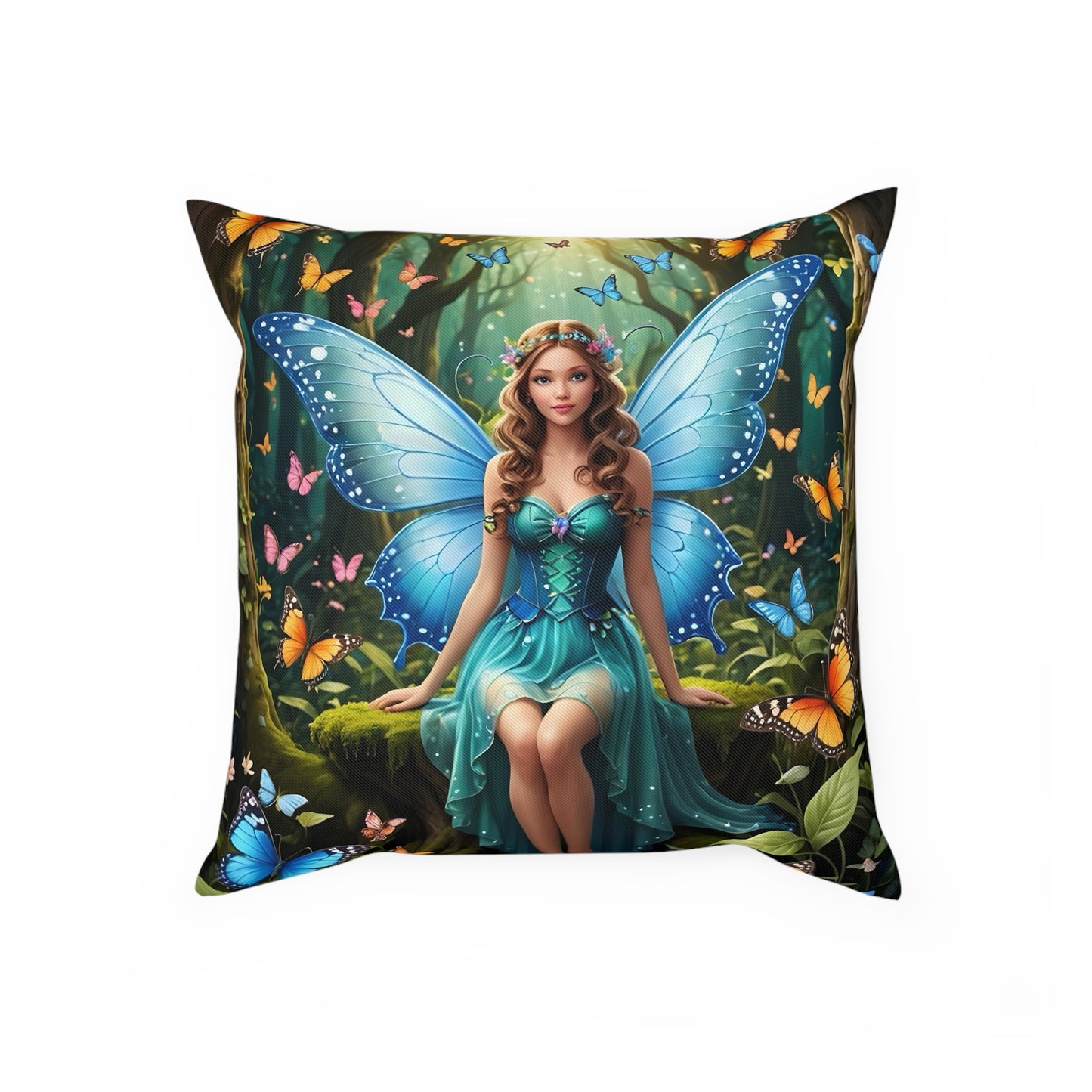 Gorgeous Fairy Cotton Drill Square Cushion