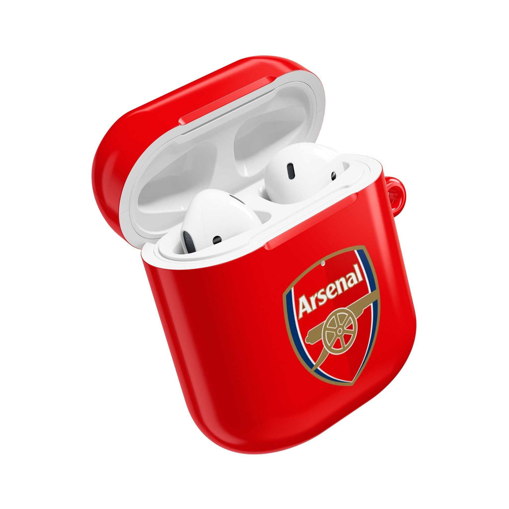 Red Arsenal FC AirPods case with club logo, protective hard shell for AirPods and AirPods Pro