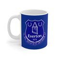 Everton FC Mug with vibrant blue design, ceramic coffee cup for football fans