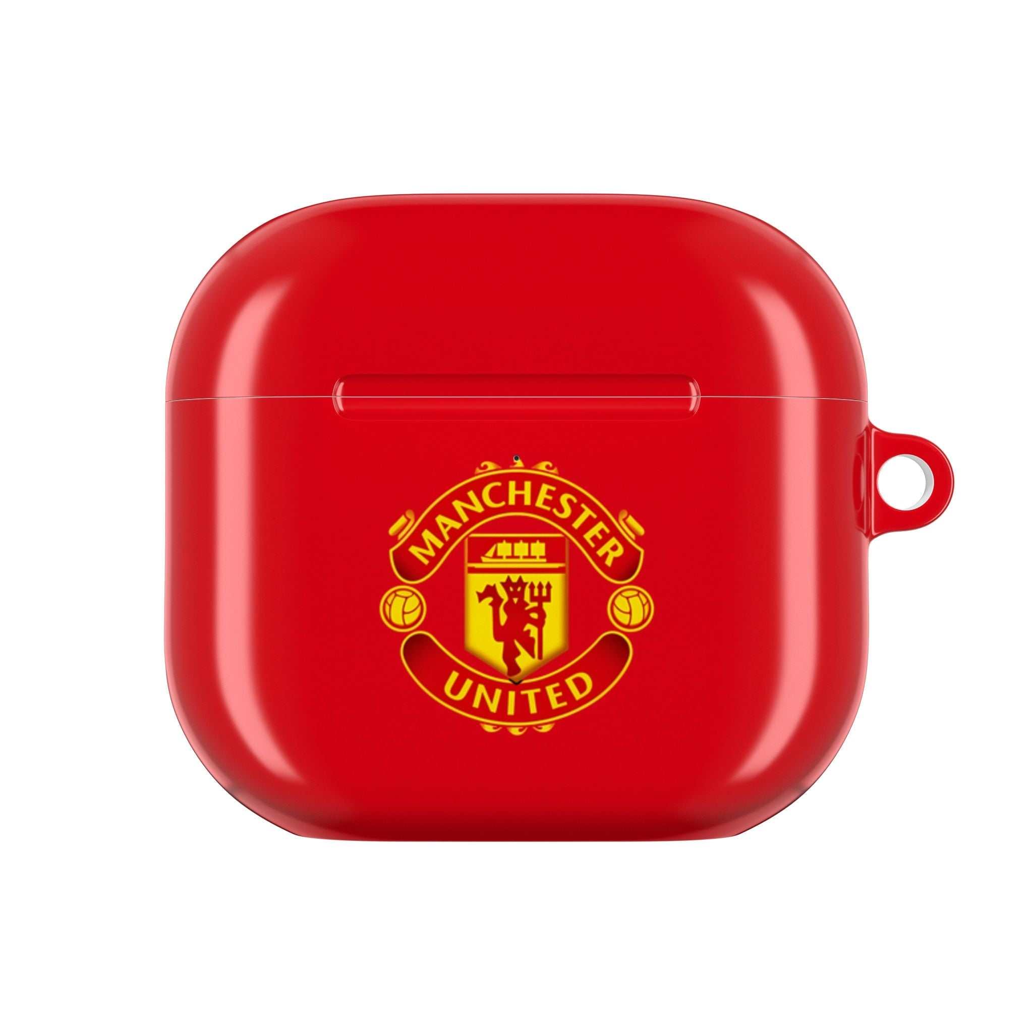 Manchester United FC AirPods protective case in red with club crest and glossy finish