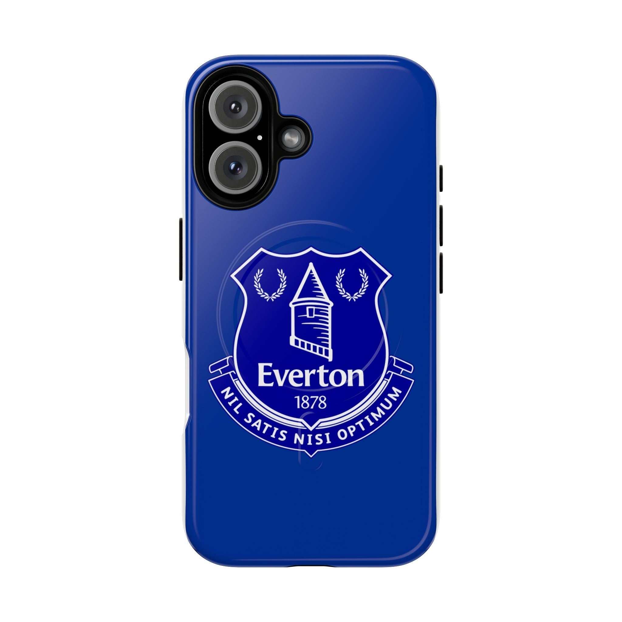 Everton Fc MagSafe iPhone case in royal blue with official-inspired crest and dual layer protection