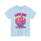Lick Me Till Ice Cream T-Shirt with playful ice cream graphic and summer vibe design