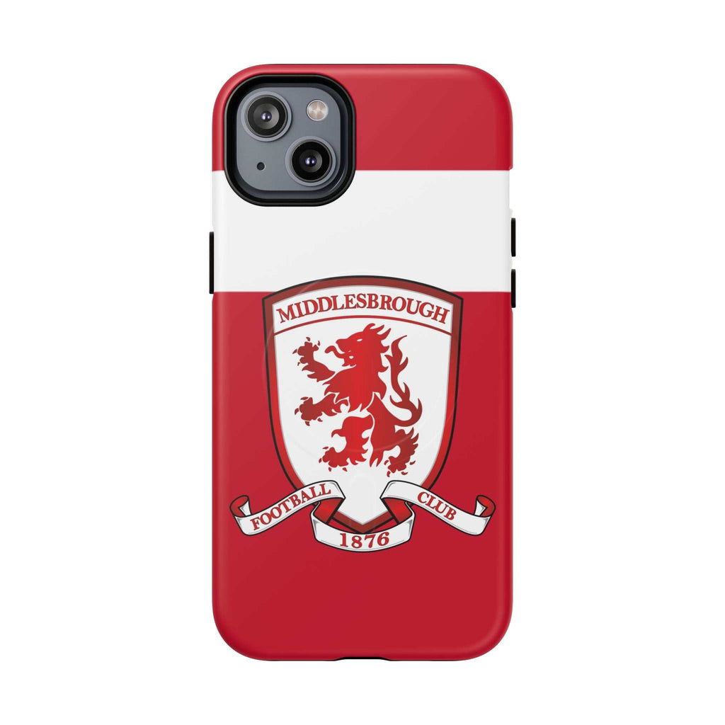 Middlesbrough FC MagSafe iPhone case with red crest design and dual-layer protection