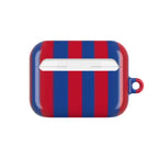 Crystal Palace FC themed protective hard case for AirPods and AirPods Pro in red and blue stripes with glossy finish