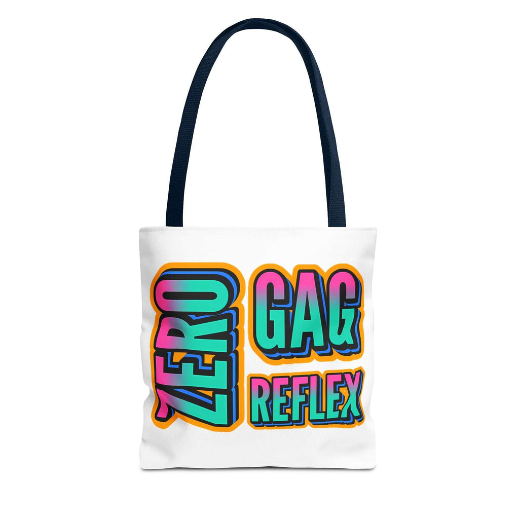 Zero Gag Reflex Tote Bag with cheeky design, durable spun polyester, multiple sizes and handle colors, perfect for daily use