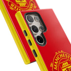 Manchester United Magnetic Samsung Case with Red Devils crest and dual-layer protection