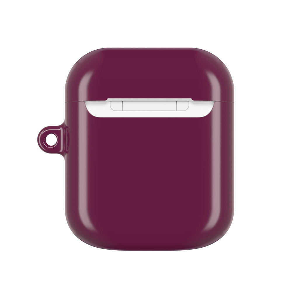 Burnley FC AirPods hard protective case in claret with glossy finish and club crest, shock-resistant and wireless charging compatible