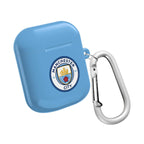 Manchester City FC AirPods protective case in sky blue with club crest and carabiner clip
