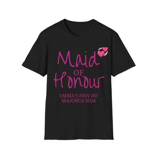 Maid of Honour Cotton Tee in black Designed By Littlebitz 