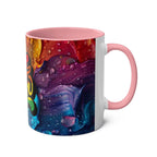 LGBTQ+ Pride mug with vibrant rainbow design, 11oz ceramic, glossy finish.