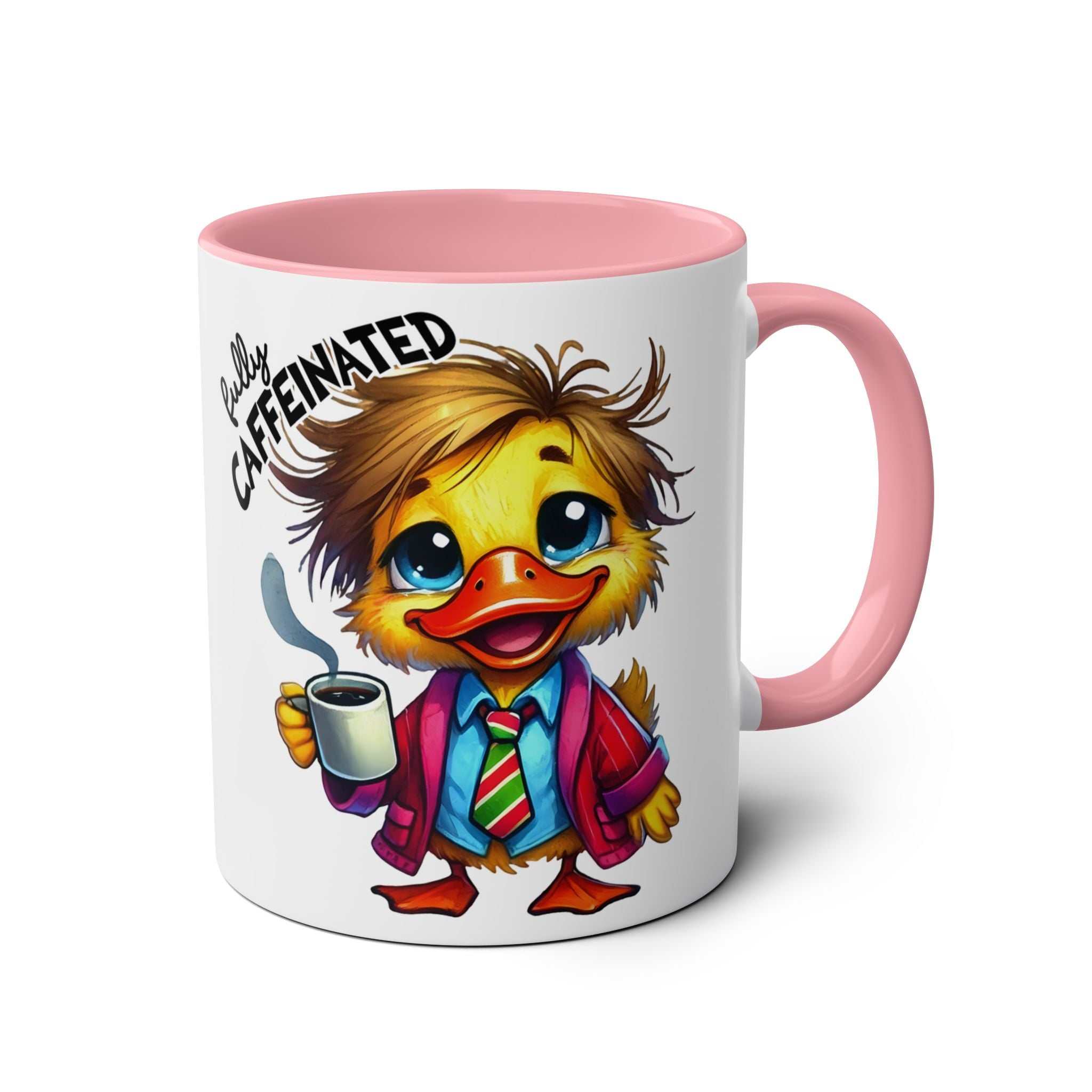 Fun Sarcastic Coffee Mug with quirky design and pink handle, perfect for coffee lovers.