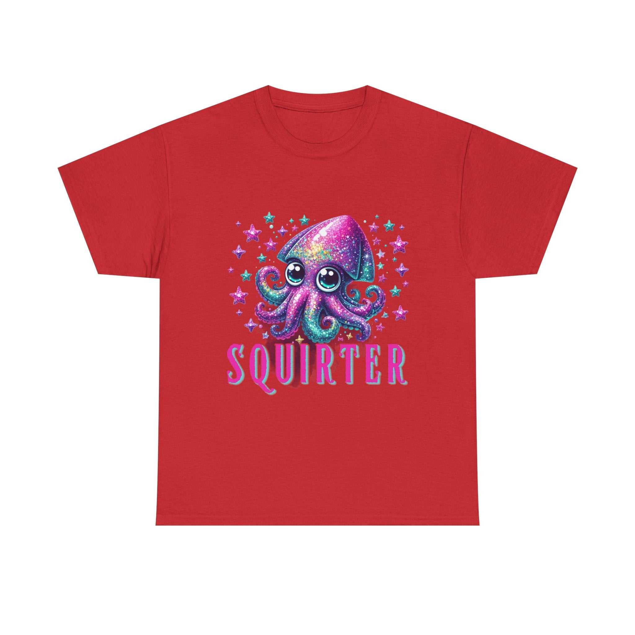 Squirter Fun Squid T-Shirt with cheeky squid design on soft cotton fabric