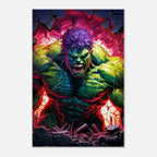 Incredible Hulk wall canvas featuring vibrant colors and bold green hues.