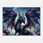Black Gem Dragon wall canvas with shimmering gemstones, perfect for fantasy lovers.