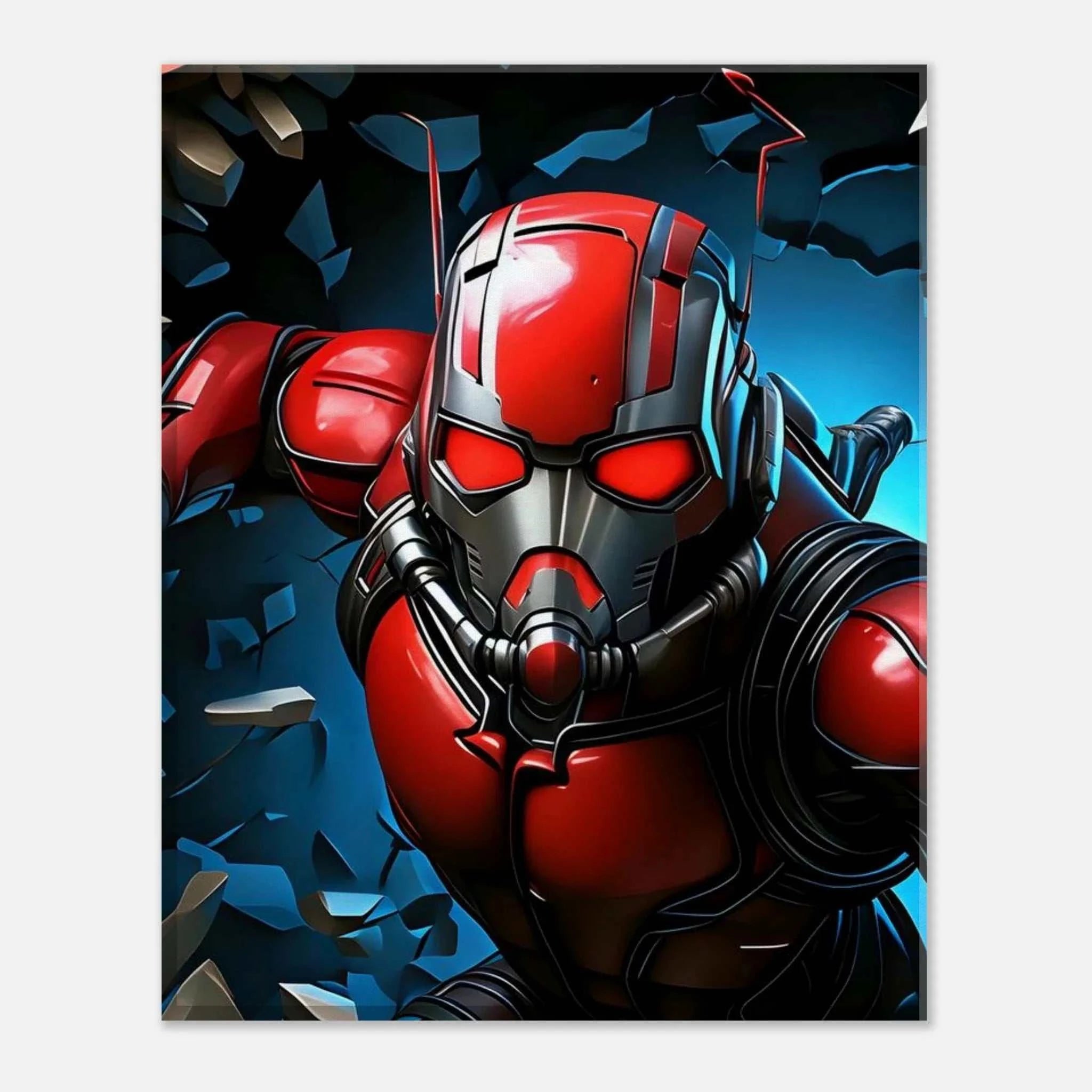 Antman canvas featuring vibrant artwork capturing hero's dynamic powers.