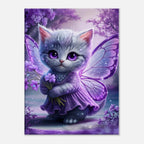 Adorable Fairy Kitten Wall Canvas featuring a whimsical kitten with fairy wings in a magical setting.