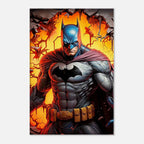 Batman wall canvas featuring a vibrant and bold depiction of the Dark Knight, perfect for adding a mysterious and strong touch to any room.