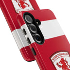 Middlesbrough Magnetic Samsung Case with dual-layer protection and wireless charging support in classic red design