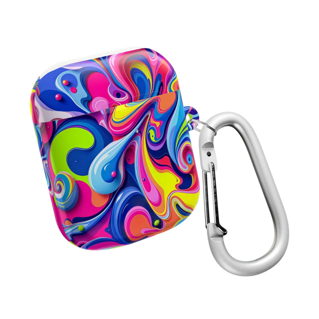 Vibrant Colour Splash AirPods protective case with glossy finish and secure fit