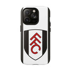 Fulham FC MagSafe iPhone case with club crest, dual-layer protection, and MagSafe compatibility