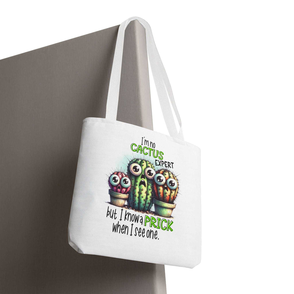 Cheeky fun cactus tote bag with durable spun polyester and cotton straps for everyday use