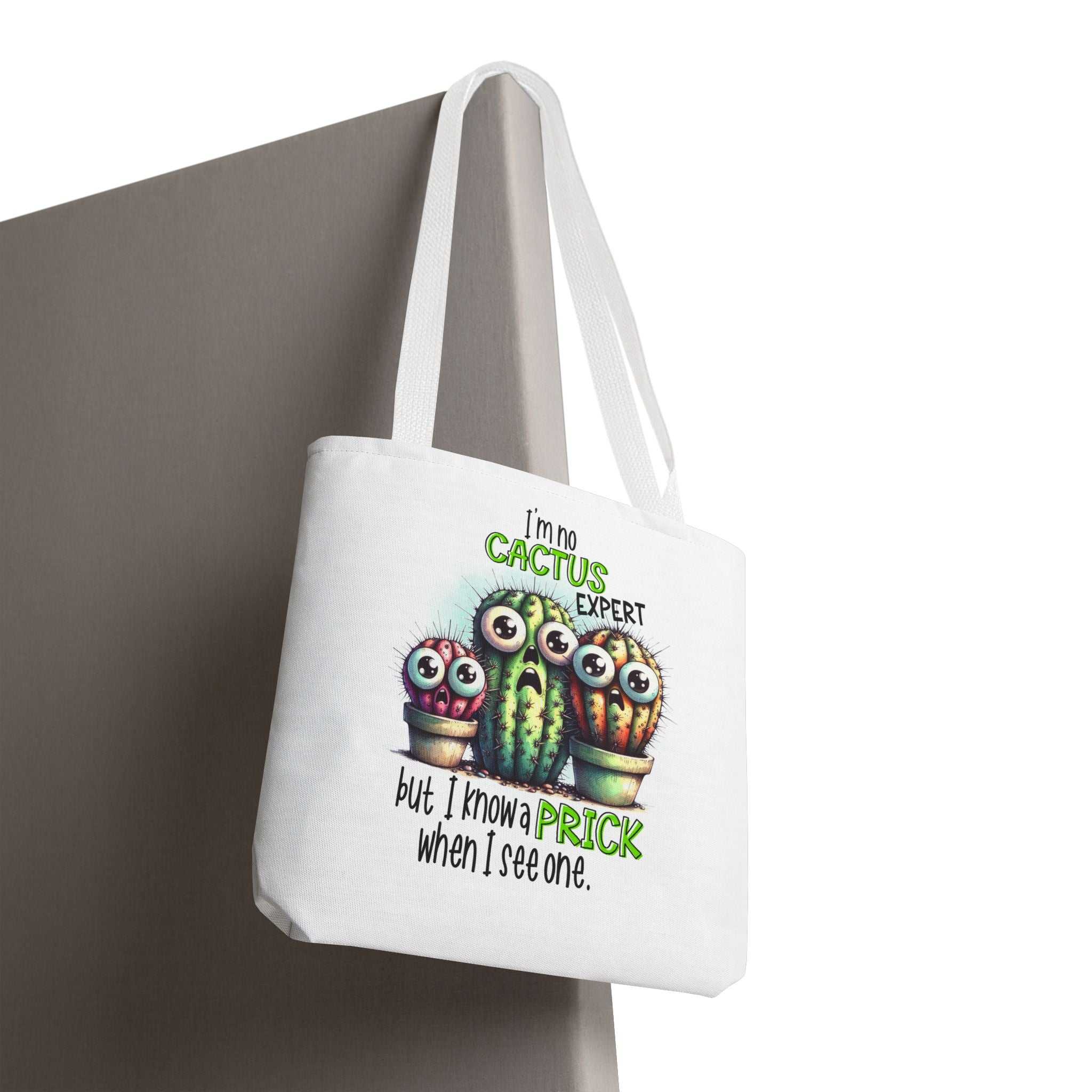 Cheeky fun cactus tote bag with durable spun polyester and cotton straps for everyday use